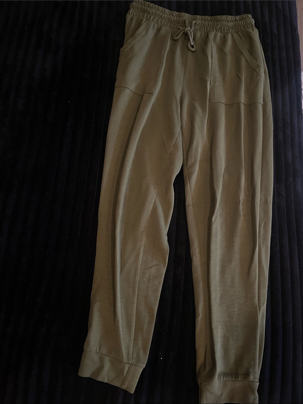 Woman’s  Olive Casual Drawstring Joggers
